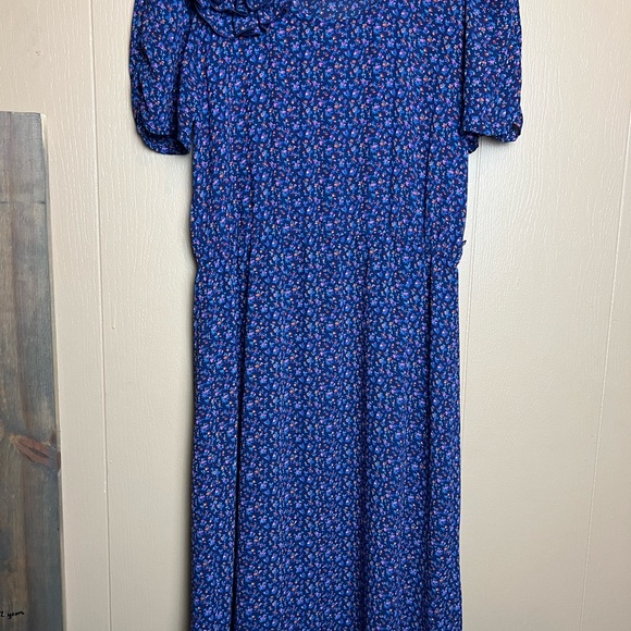 Charlee Allison for ELJAY Dresses & Skirts - 80s Blue Puff Sleeve Sundress with Crew Neck